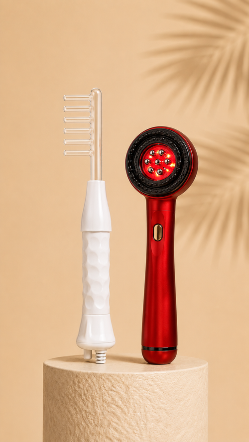 Gnesix Aura Pro + Gnesix HairLux: menos caída, más ahorra combo (ALTA FRECUENCIA + CEPILLO MASAJEADOR)